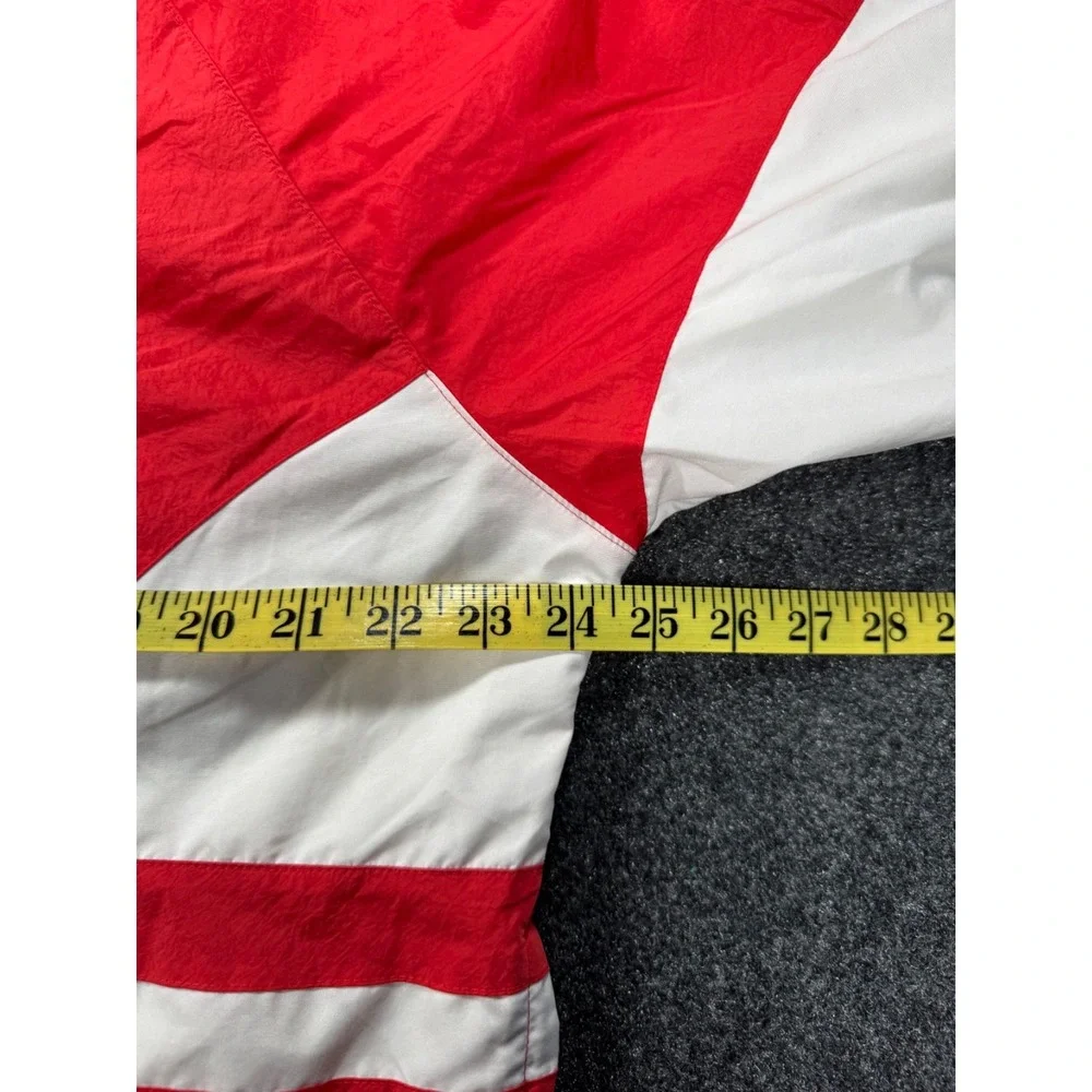 Adidas Originals Big Trefoil Windbreaker Jacket Mens M Red White Full Zip Hood